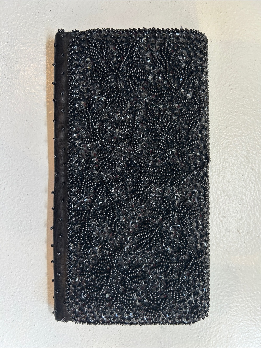 La Regale Black Beaded Clutch